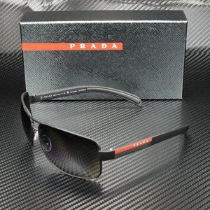 Prada Men's Black and Grey Rubber Sunglasses!